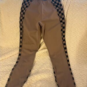 PINK Victoria's Secret Brown and Black Checkered Leggings
